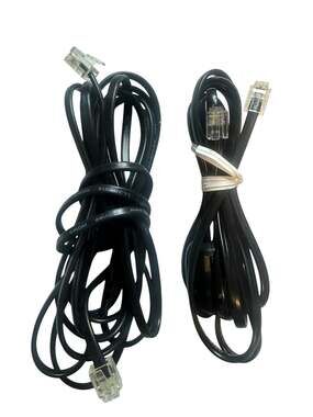 Set of 2 RJ11 6P4C Telephone Handset Extension Cables